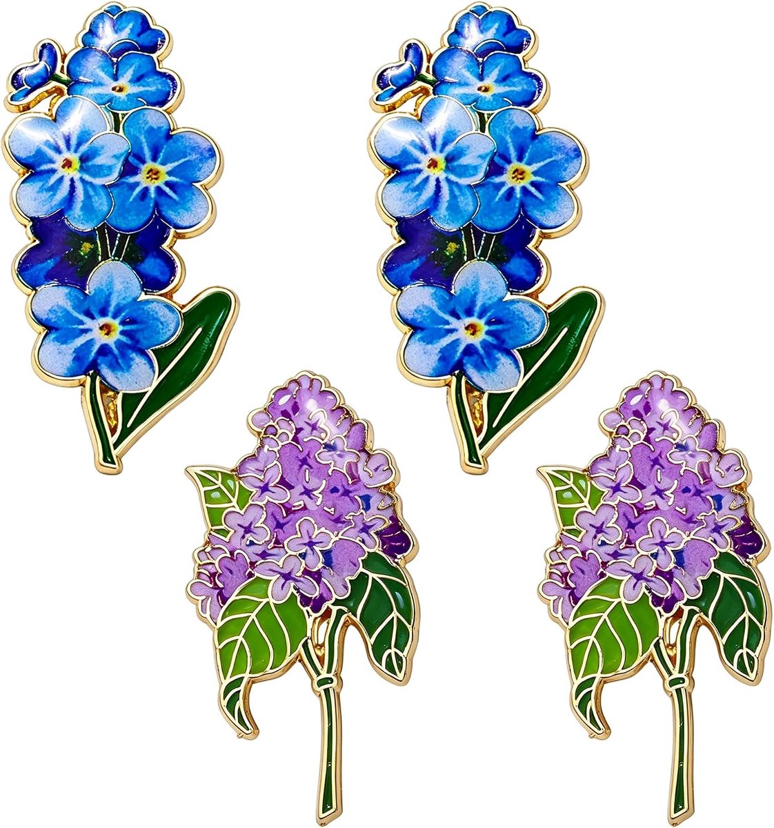 4 Stuks Bloemen Broche Set Emaille Bloem Speldjes Voor Kleding en Tas