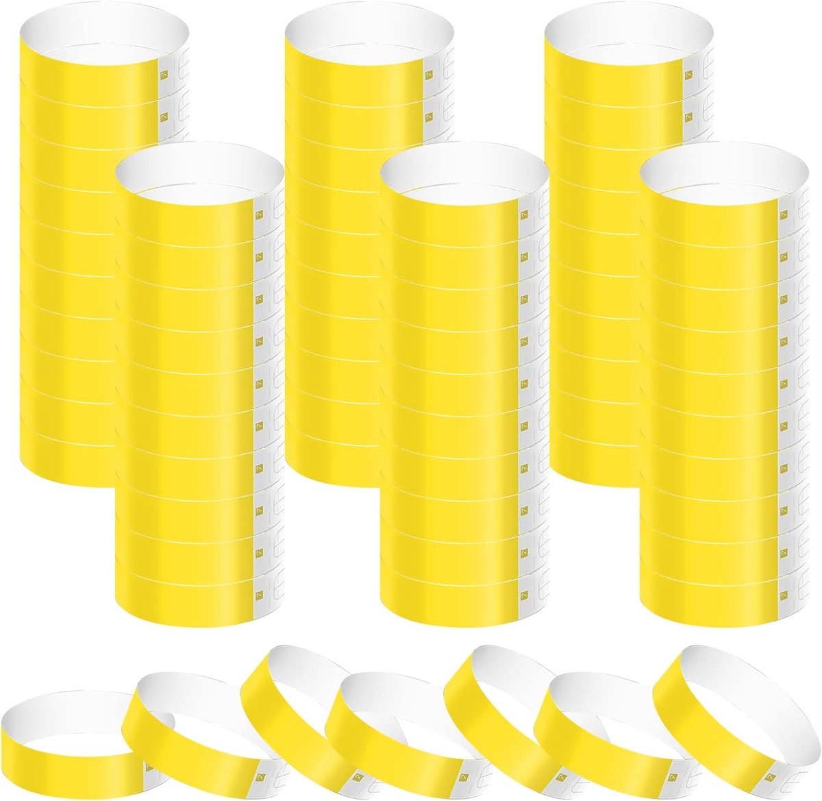 600st Gele Polsbandjes Papier, Waterdichte Papieren Armbanden Polsbandjes voor Evenementen Pols-Partybandjes Armbanden voor Concerten Beurzen Evenementen Feesten (Geel)