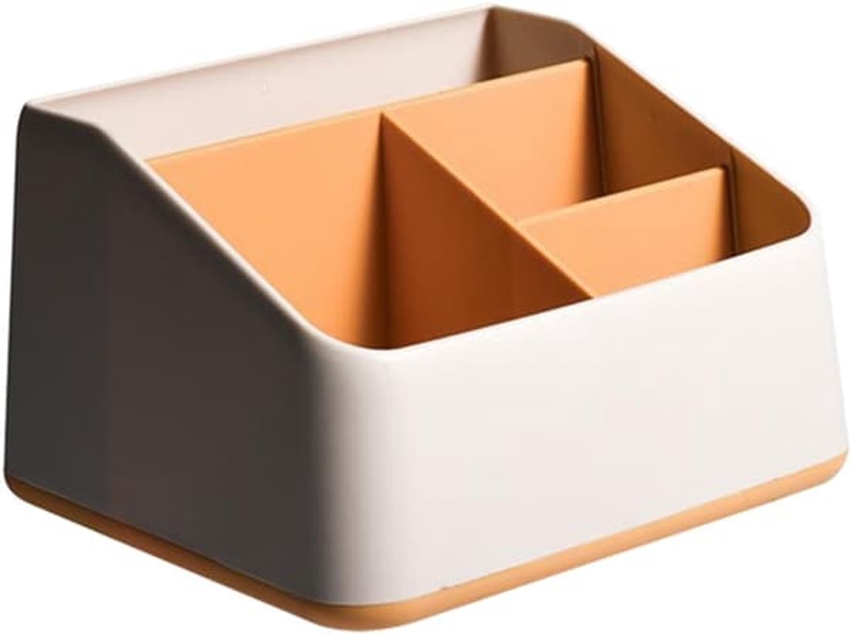 Grote gele bureau-opbergdoos, multifunctionele opbergdoos met meerdere vakken voor het organiseren van je bureau en schoolspullen.