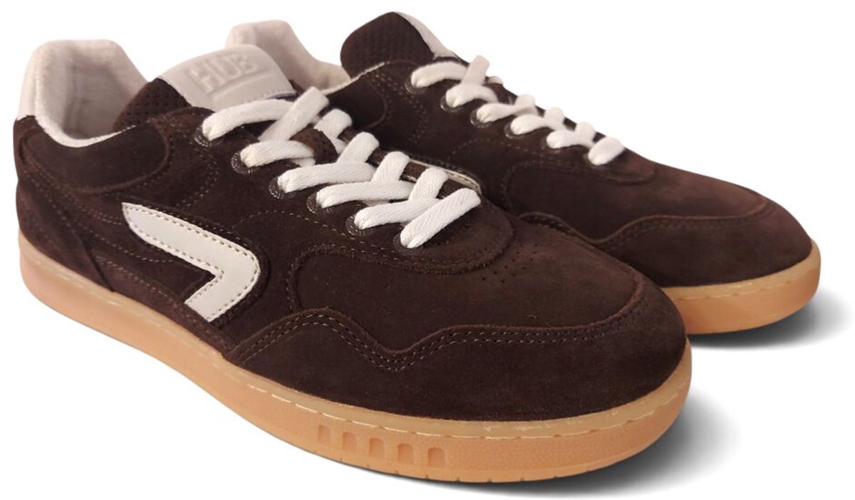 HUB Heren Lage sneakers Vancouver - Bruin - Suède - Maat 47