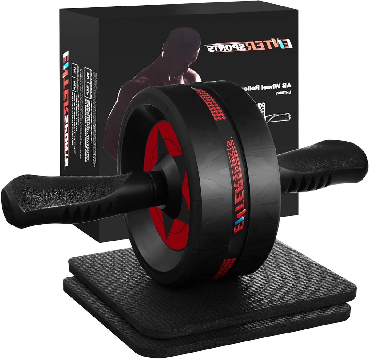 Ab Roller Wheel voor buikspieroefeningen - Fitnessapparatuur voor thuisgym, krachttraining, en buikspieroefeningen