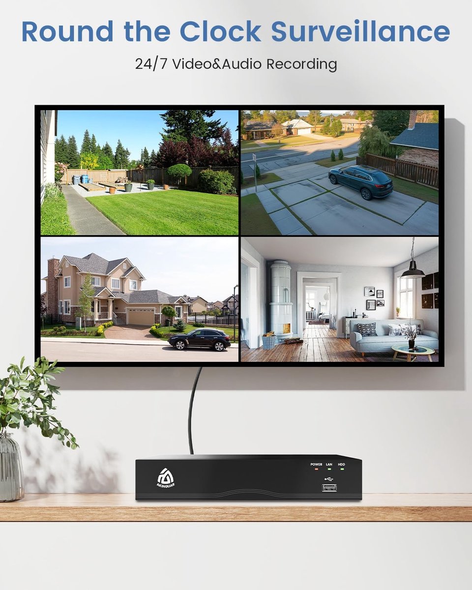 SnelShoppen - 4K PoE NVR Systeem 8 Kanaals CCTV Camera met 2TB Hardeschijf - Ondersteunt 8MP/5MP/1080P - Veiligheidsoplossing voor Tuin, Woning, Kanto