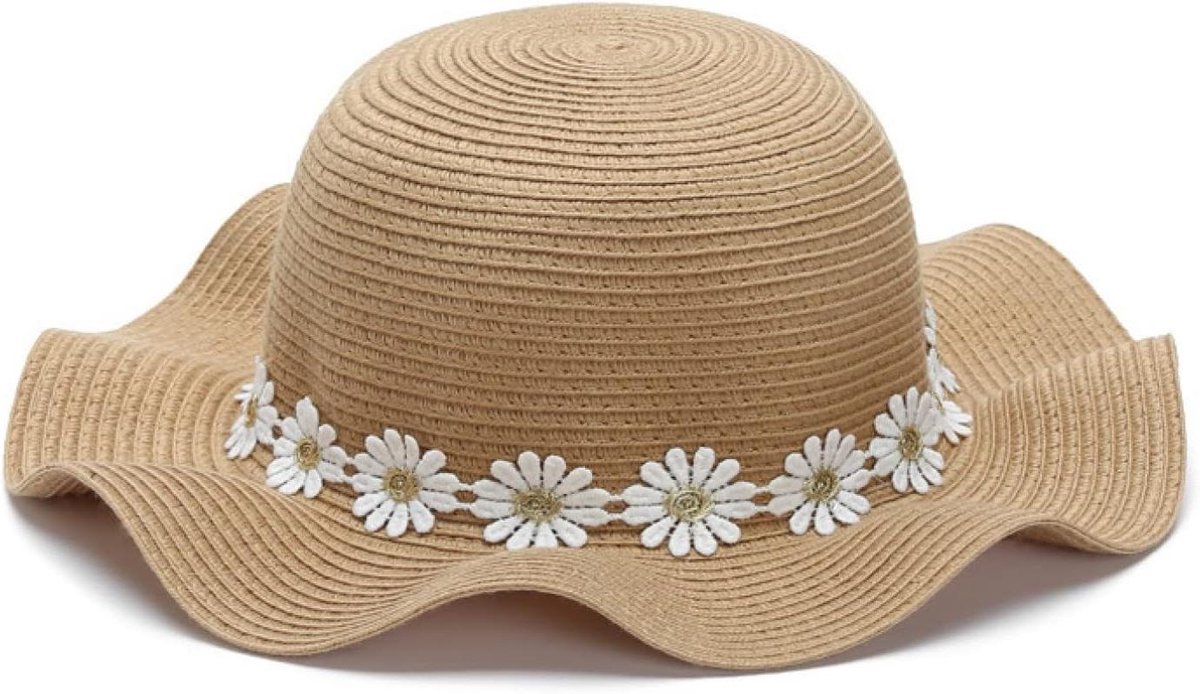 Zonnehoed Kinderen - Zomerhoed Baby - Bescherming tegen zon - Bloemenprint - 56-58 cm - Blauw