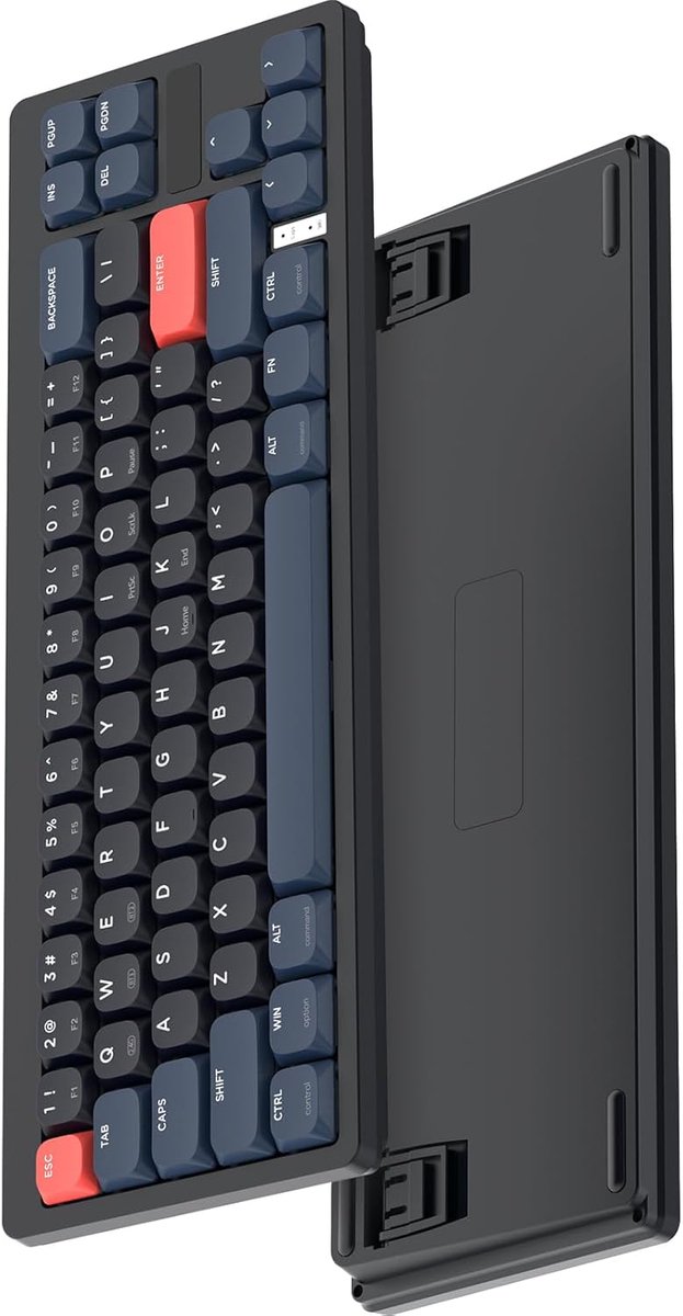 SnelShoppen - Draadloos Ultra-Dun Mechanisch Gaming Toetsenbord, 60% Compact Toetsenbord, Bluetooth/2.4GHz Dual-mode, 68 Toetsen met Lage Profiel Tact