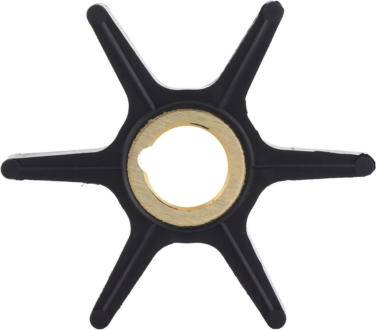 Waterpomp Impeller - Motor Onderdeel - Motor Onderhoud - 6 Bladen Ontwerp - 73mm Diameter - Zwart