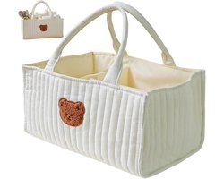 Luiermand Opbergmand - Baby Organizer Caddy - Babybenodigdheden Opbergen - Verwijderbare Verdeler - 22 x 14 x 6 cm - Wit