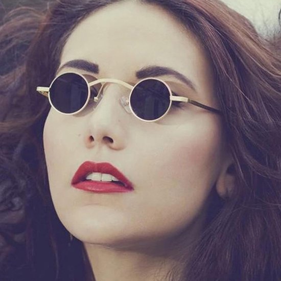 Kleine Ronde Zonnebril Dames Heren, Vintage Hippie Steampunk Zonnebril Cirkel Festival Bril Partybril voor Vrouwen Mannen met UV400 Bescherming — afbeelding 3