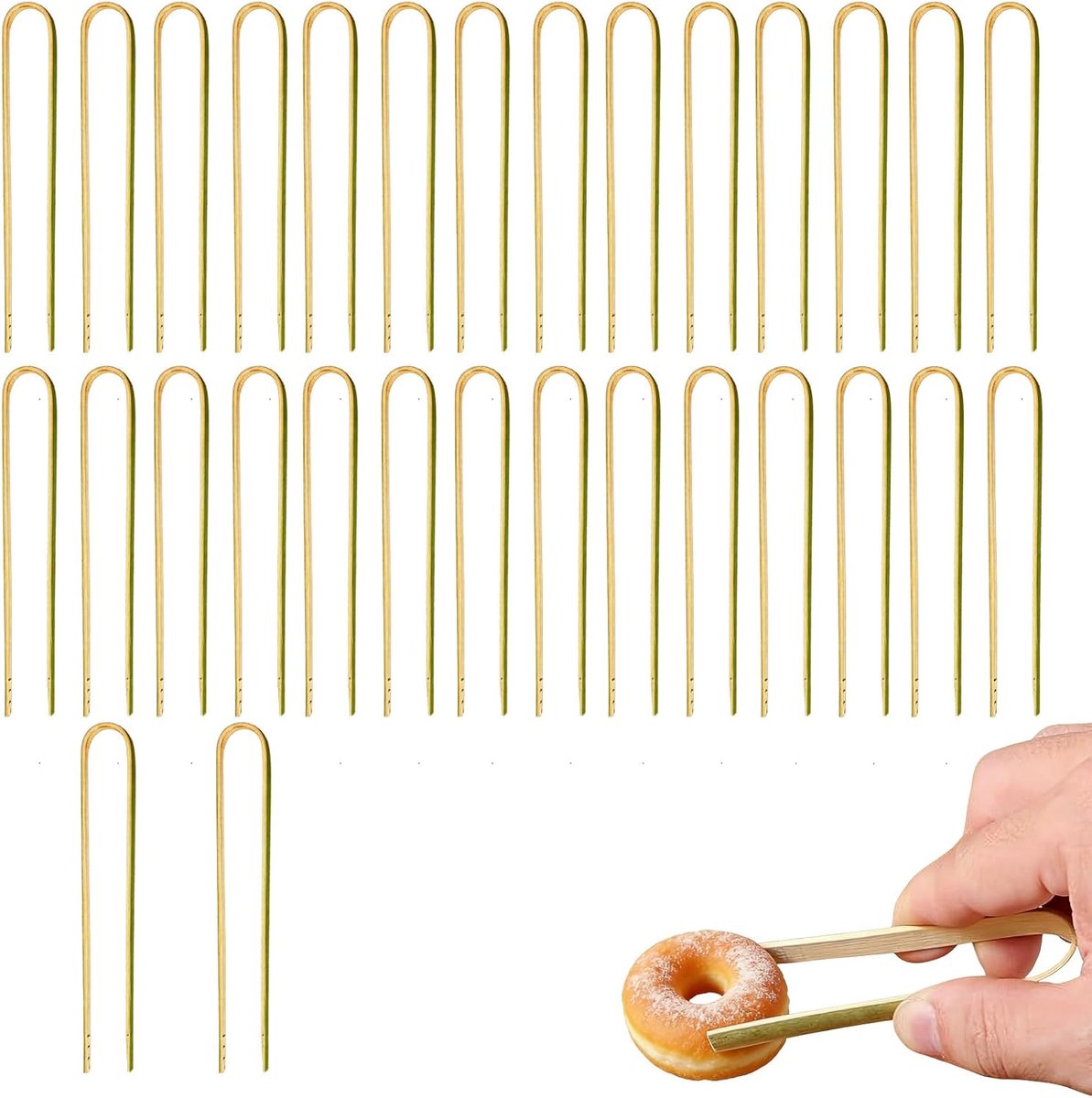 30 stuks houten keukenclip set – mini houten tang voor salade, grill en toast – antislip sleuf – duurzaam herbruikbaar – keukenaccessoire voor dagelijks gebruik – natuurlijk hout – multifunc