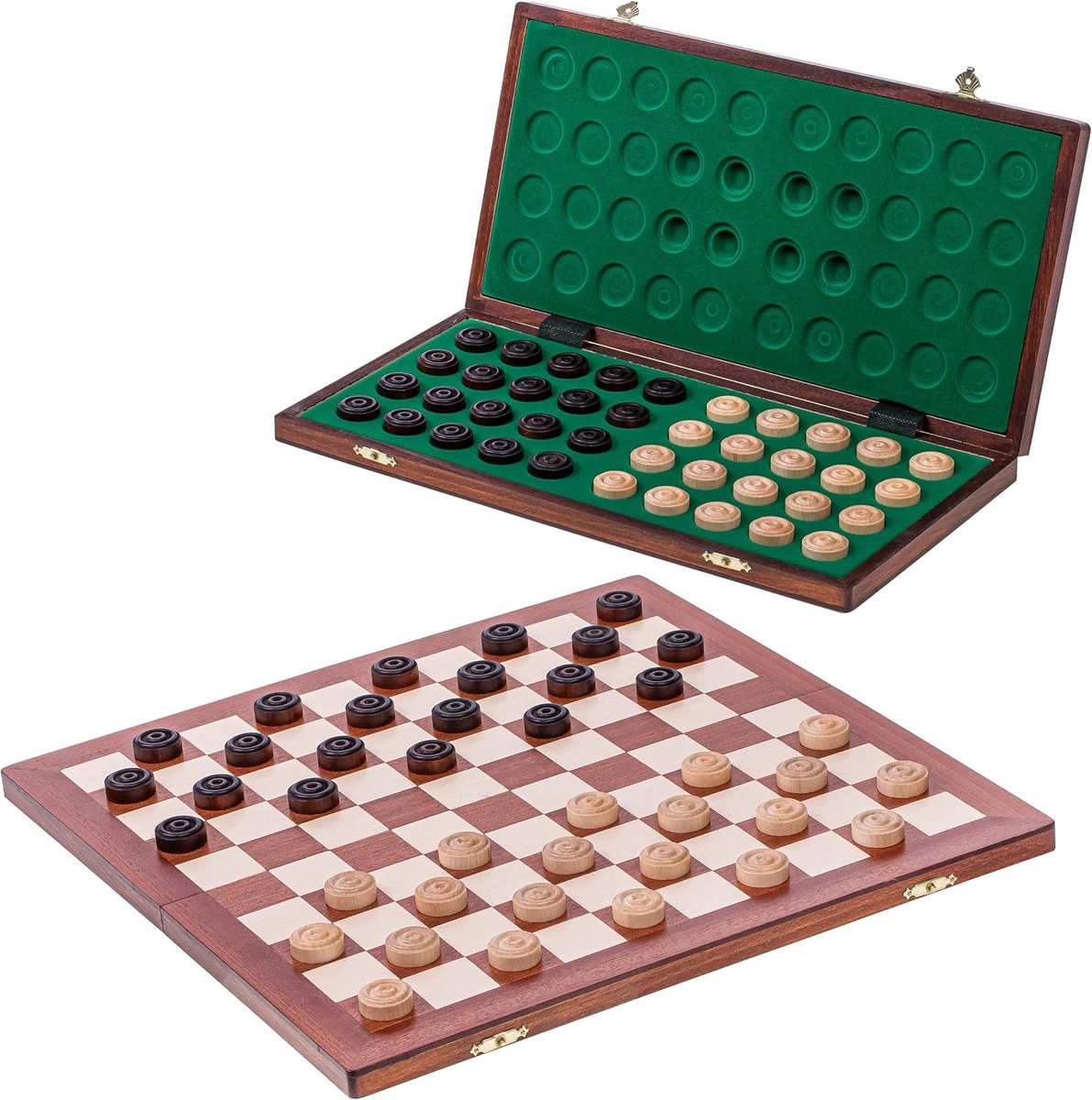 Dammen 100 Velden - Mahone - Dambord - 40 x 40 cm - Damspel van hout