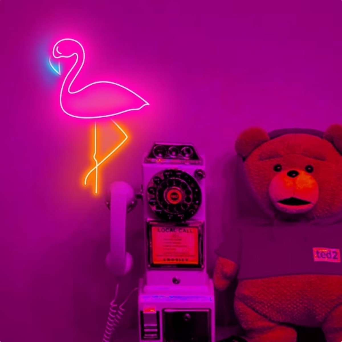 neon bord, LED acryl hangende roze neon lichten met dimbare schakelaar, flamingo lamp voor slaapkamer, bar, speelkamer, wanddecoratie, cadeaus voor meisjes of jongens, 40,6 x 15,2 cm