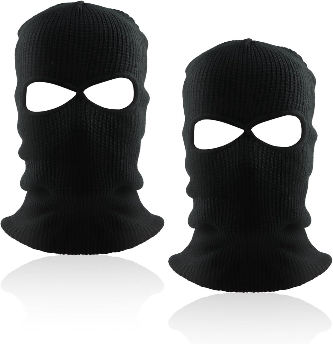 2 stuks bivakmuts voor motorfiets, zwart, winddicht, gebreide bivakmuts, multifunctioneel skimasker, koude en warme bivakmuts, fiets, winter, voor heren en dames, outdoorsport
