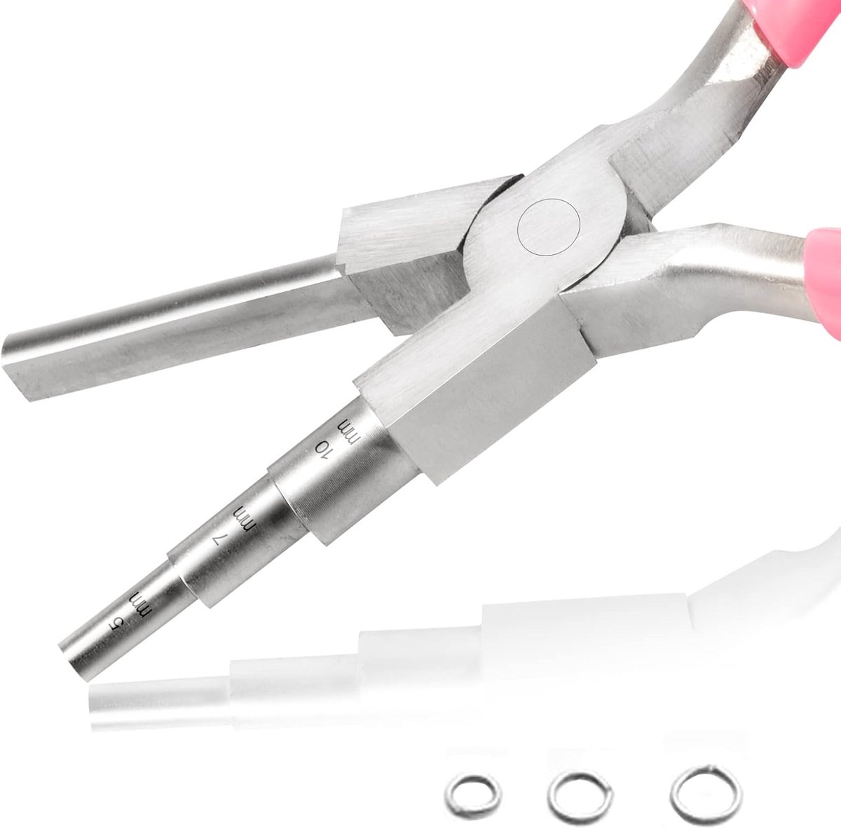 Bail Maken Tang 3 Stap Draad Looping Tang voor Sieraden Maken Loop Maten 5mm 7mm 10mm Draad Looper voor Buigen Lussen en Ringen Sieraden Maken Benodigdheden met PVC Handvat