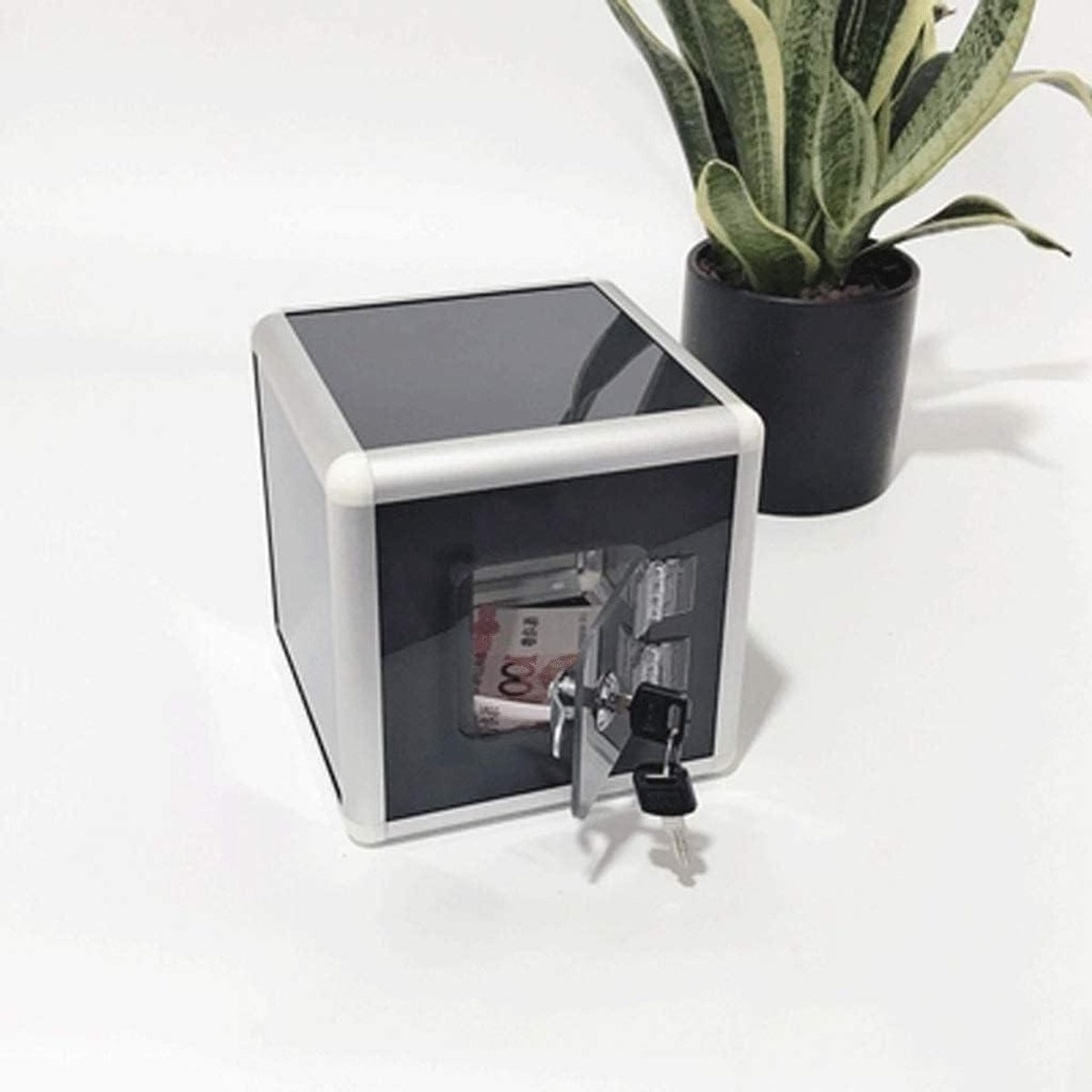 Geldblik Transparant - Spaarpot Acryl - Geld Besparen - Met Slot - Grote Capaciteit - Transparant