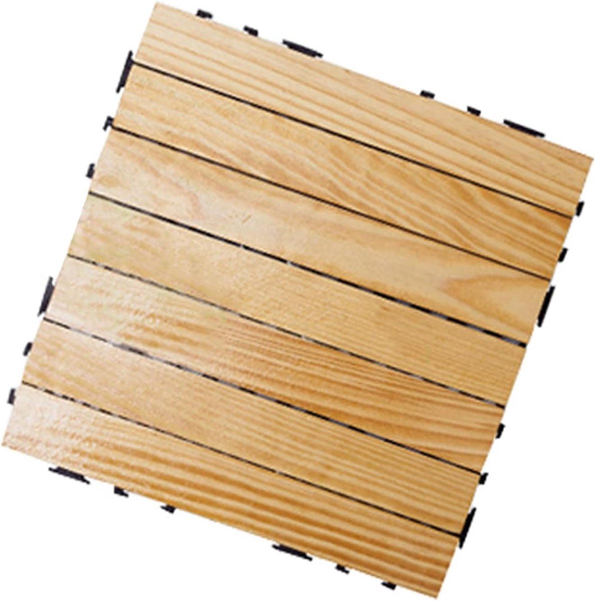 Houten Vloertegels - Terrastegels Hout - Vloer Renoveren - In elkaar Grijpend Systeem - 30x30 cm - Houtkleur