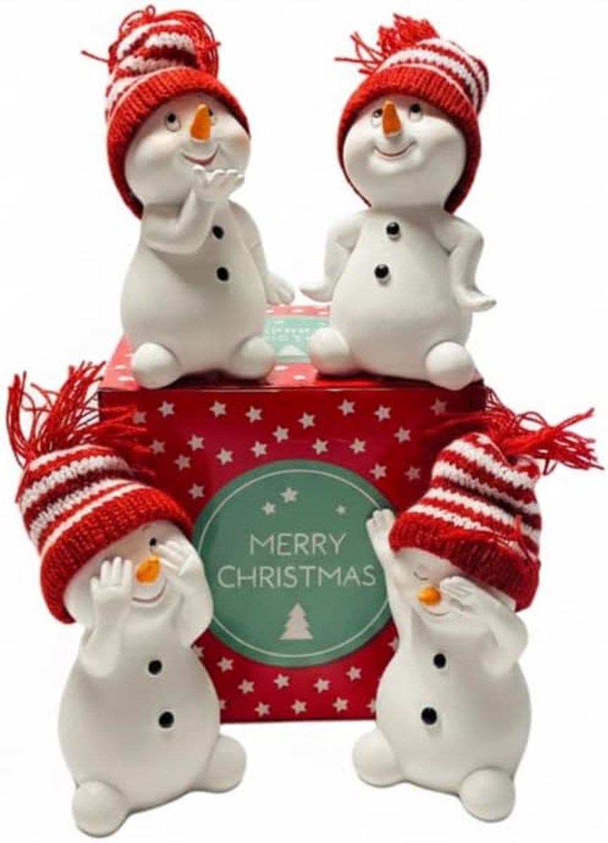 khevga Kerstdecoratie decoratieve figuren sneeuwpop in 4 afmetingen