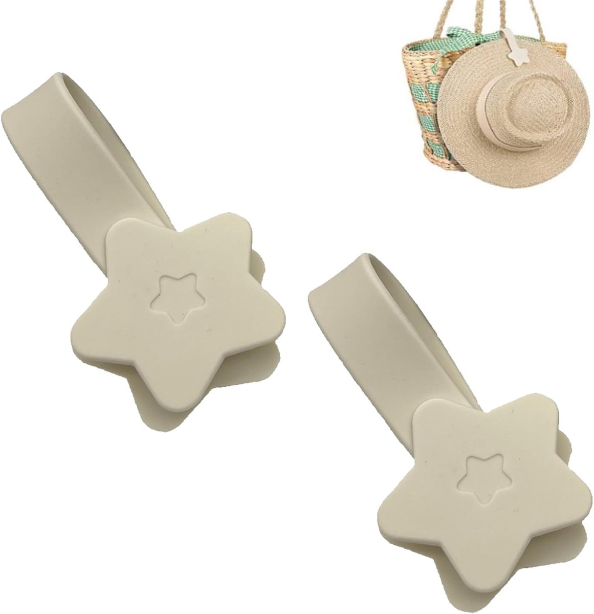 2 stuks hoedclips voor reizen, magneetclips, kinderwagen, handtas, rugzak, bagage, magnetische hoedclip voor op tas, dames, kinderen, volwassenen, accessoires, hoedbegeleider (beige)