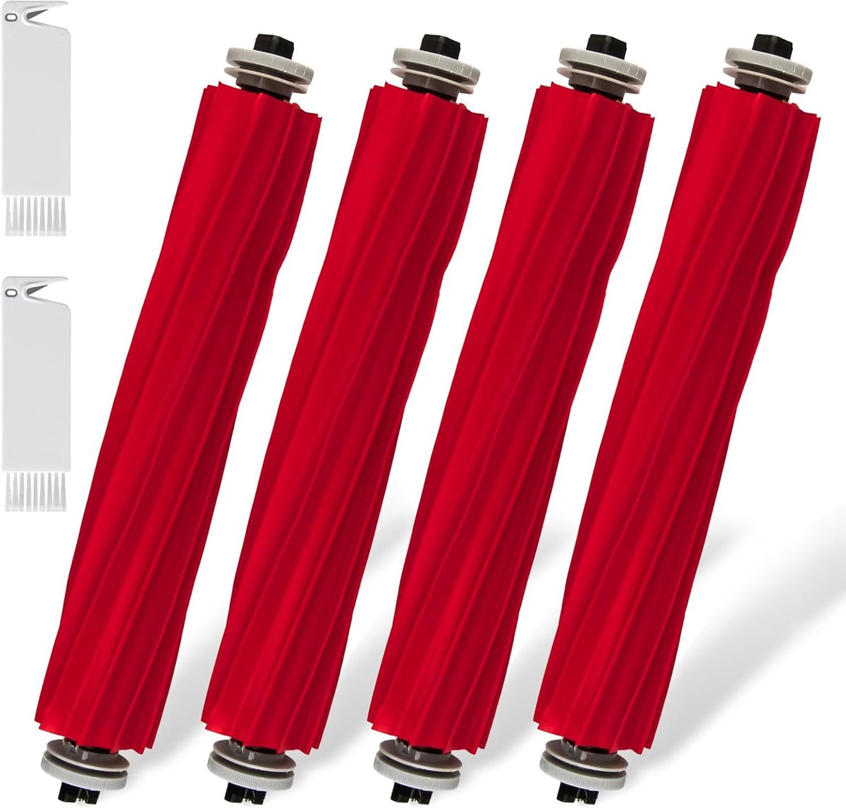 Accessoires, Deelbare Hoofdborstel van Rubber, Reserveonderdelen, Borstels Compatibel met Roborock S7/S7 MaxV/S7 Maxv Ultra/S7 Max/S7 Pro Ultra/QV 35A/Q Revo/P10/P10S (4PCS)