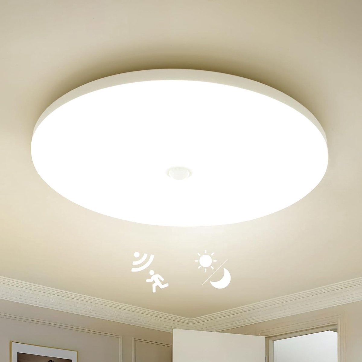 LED-plafondlamp met Bewegingssensor, 4000K Neutraal Wit Plafondlamp
