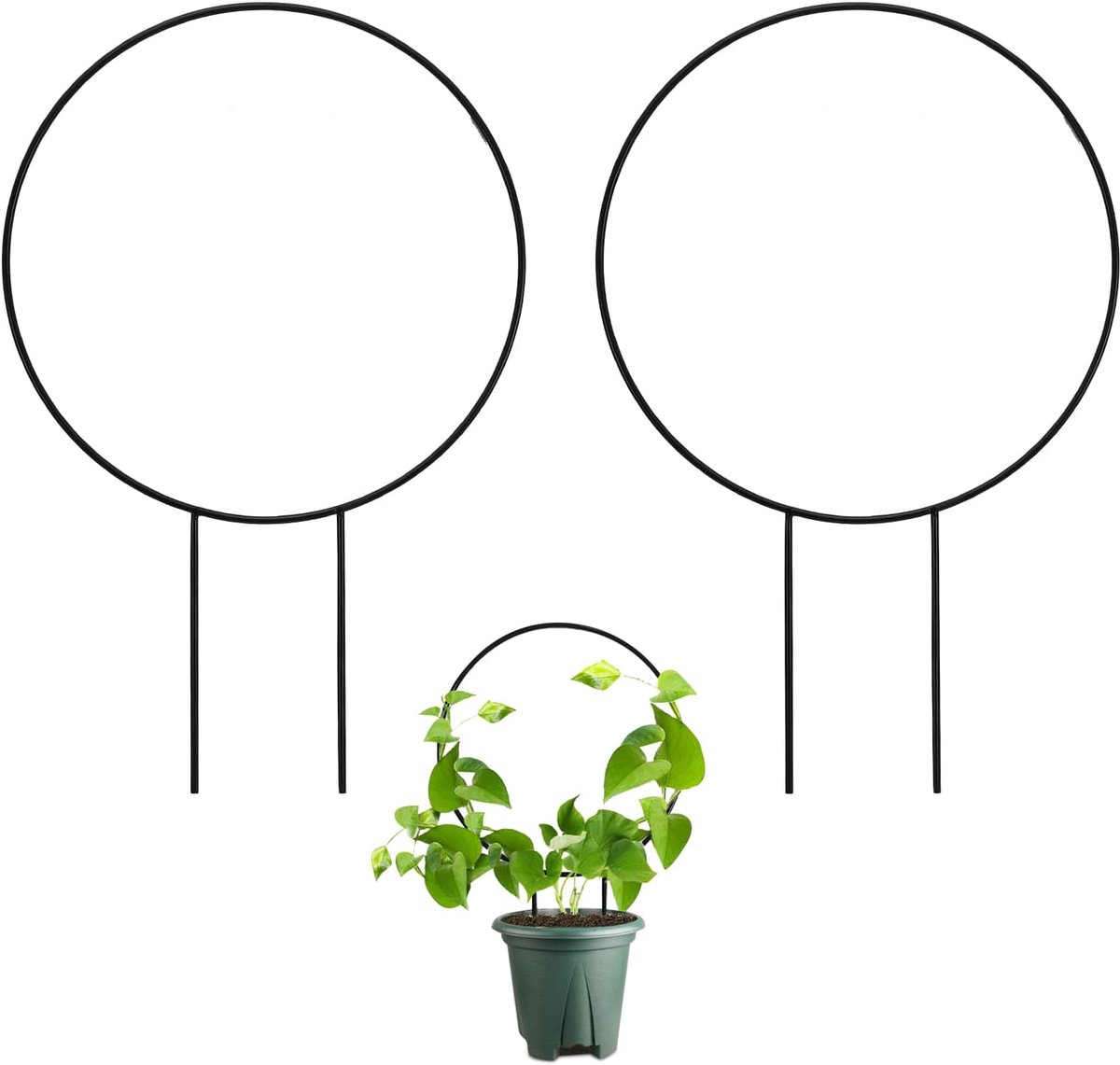 2 stuks klein latwerk voor klimplanten in potplanten, 34,7 cm outdoor indoor plant latwerk, stapelbare tuinplant klimmer ondersteuning, metalen kamerplant Trelli palen voor wijnstok klimop