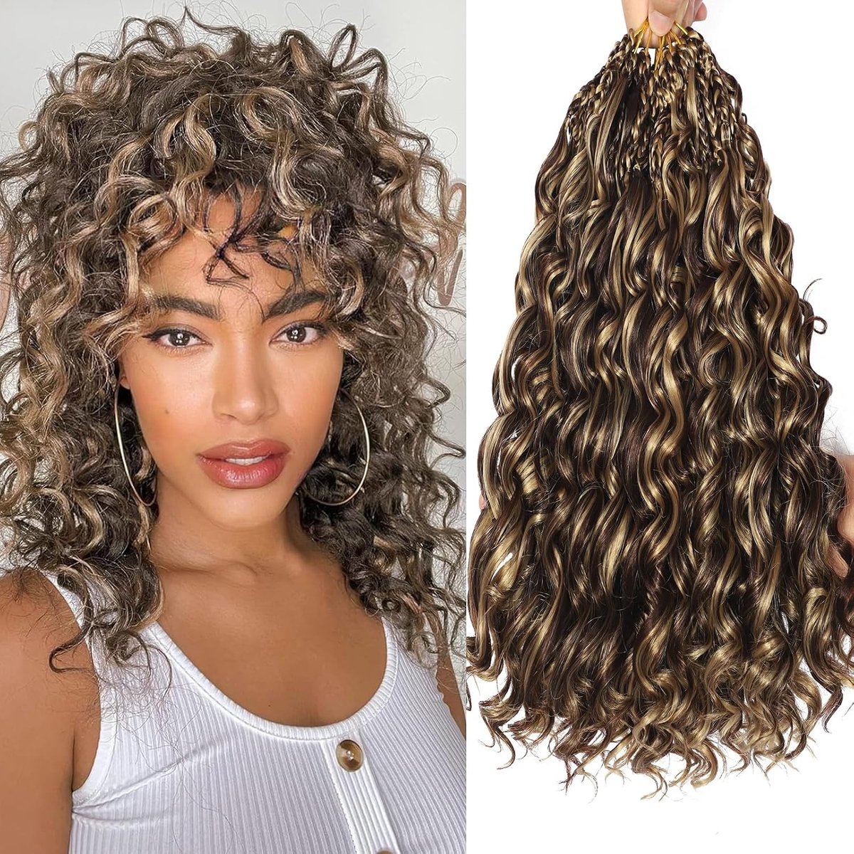 Looped Ocean Wave Crochet Hair 14 Inch 8 Packs Boho Style Hair