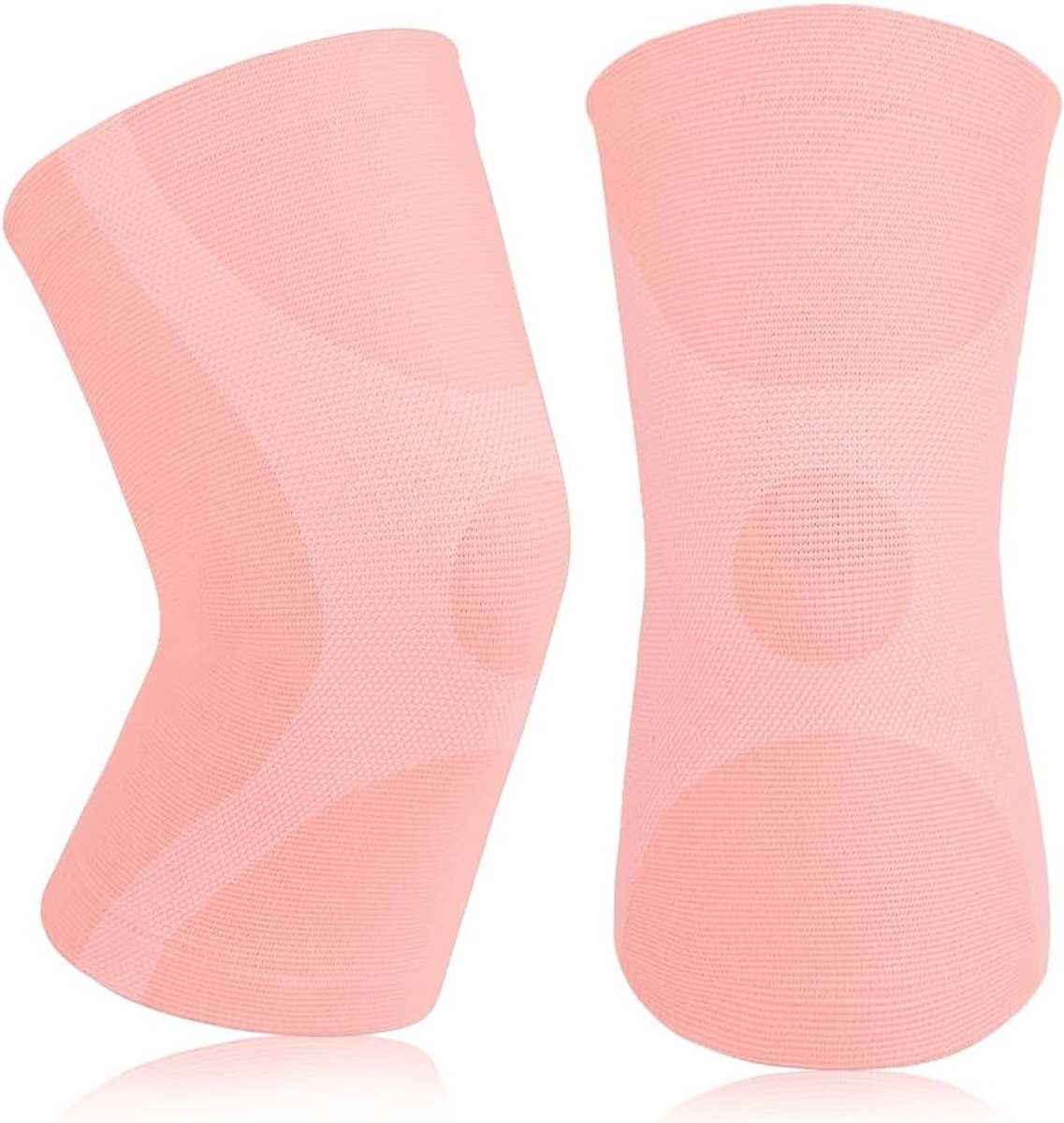 Kniebandage voor meniscus en ligamenten, 2 stuks, compressie-kniebrace voor mannen en vrouwen, ademend en antislip, voor sport en sportschool, roze-1, maat M
