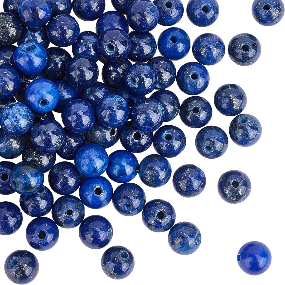 120 stuks natuurlijke lapis lazuli kralen, blauwe stenen kralen