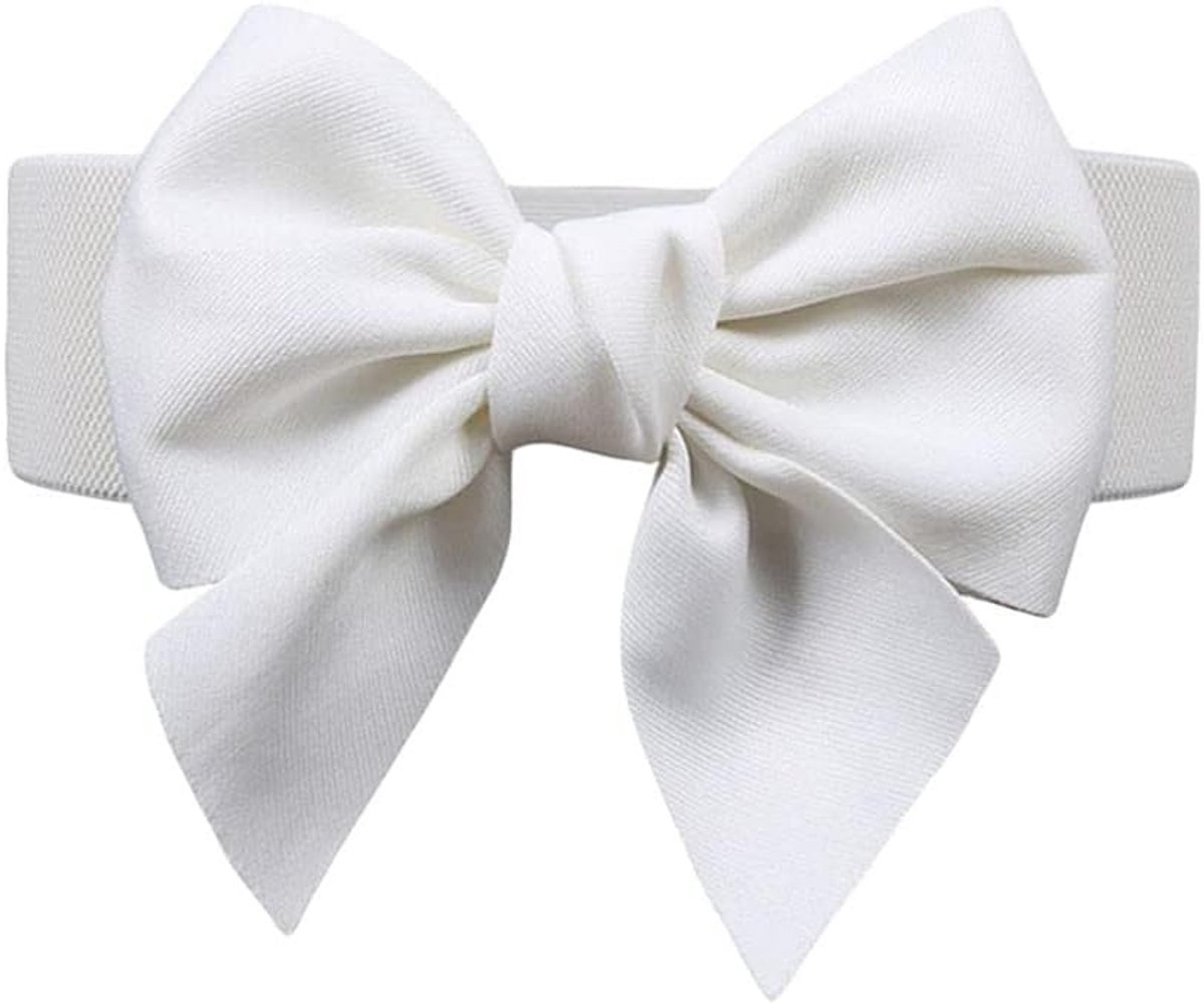 damesriem, stropdas, tailleriem, brede tailleband, decoratieve kledingriem voor meisjes, wit, Eén maat
