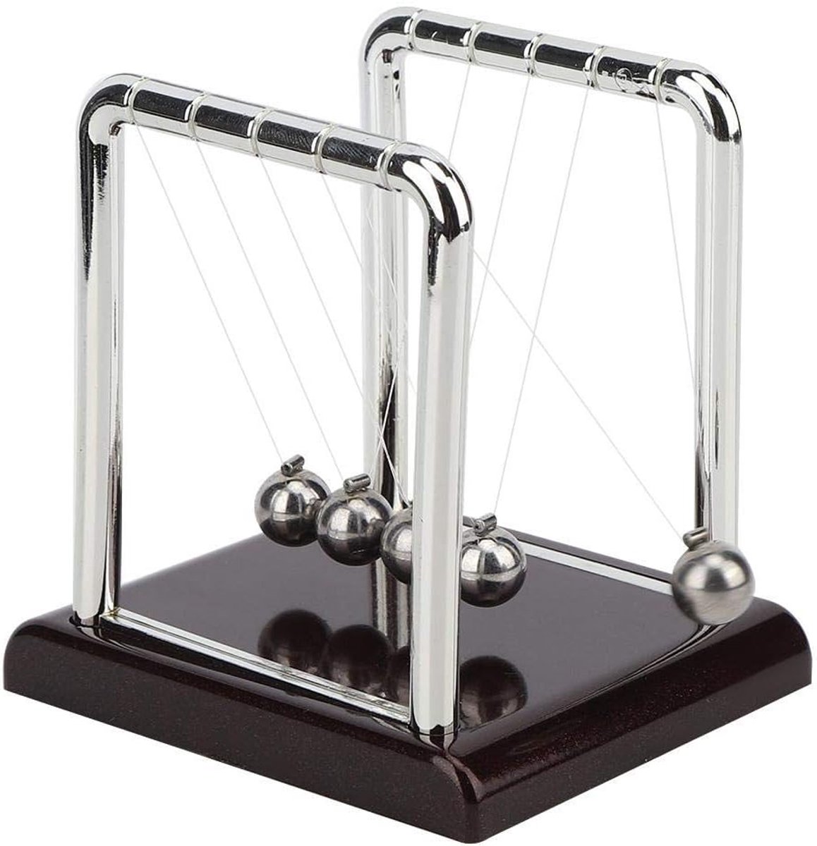 slinger, klassieke Newton kogelstoßpendel, vierkante vorm balans pendel bal speelgoed thuis kantoor bureau tafel ornament cadeau (M)