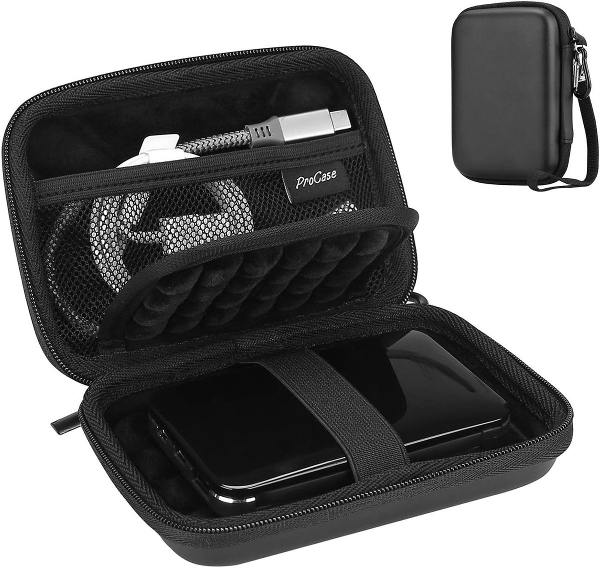 Draagbare Harde Schijf Tas voor 2.5 Inch HDD en SSD - Geschikt voor My Passport, Seagate, WD, Toshiba, Hitachi, Samsung - Bescherming en Opbergruimte voor 500GB tot 4TB