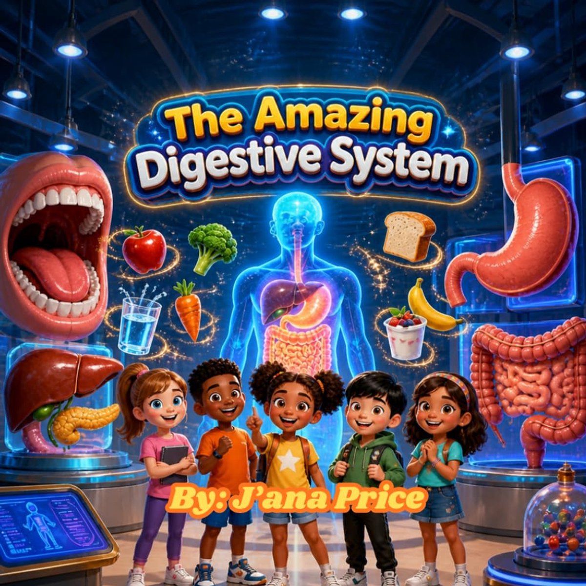 SnelShoppen - The Amazing Digestive System - Educatief Boek over de Spijsvertering, Voor Kinderen, Leerzaam, Kleurrijk, Geschikt voor Thuis en School