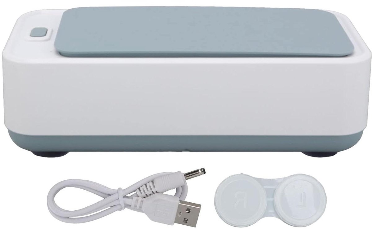 Ultrasone Brilreiniger - Ultrasone Reiniger - Sieraden Reinigen - Antislip Ontwerp - Compact en Draagbaar - Wit