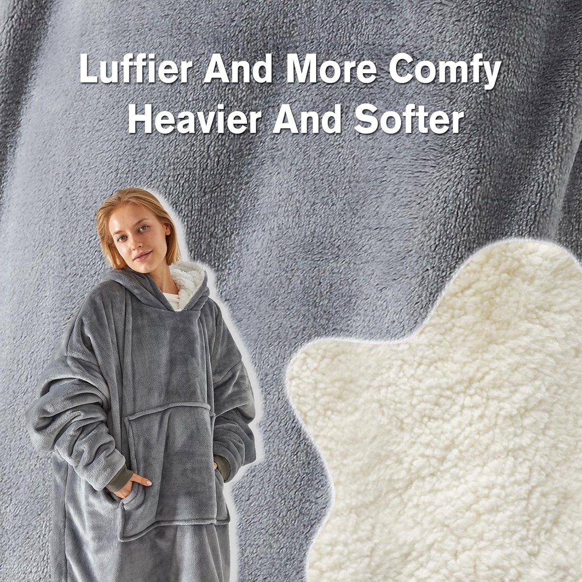 Oversized Fleece Hoodie Deken voor Volwassenen - Zachte en Warme Sweater met Zak voor Comfortabel Gebruik