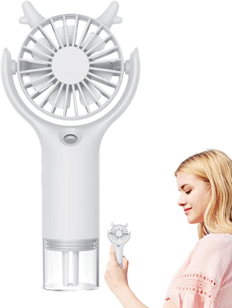 Draagbare Ventilator met Mist - Handventilator Koeler - Verkoeling en Hydratatie - Verstelbare Snelheden