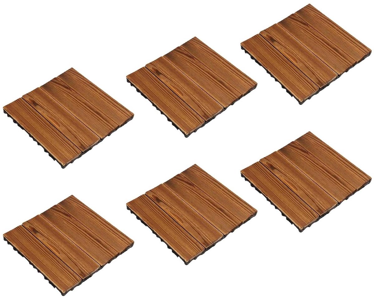 Houten Vloerblokken - Vlondertegels Buiten - Buiten Leven - Corrosiebestendig - 10 stuks - Houtkleur
