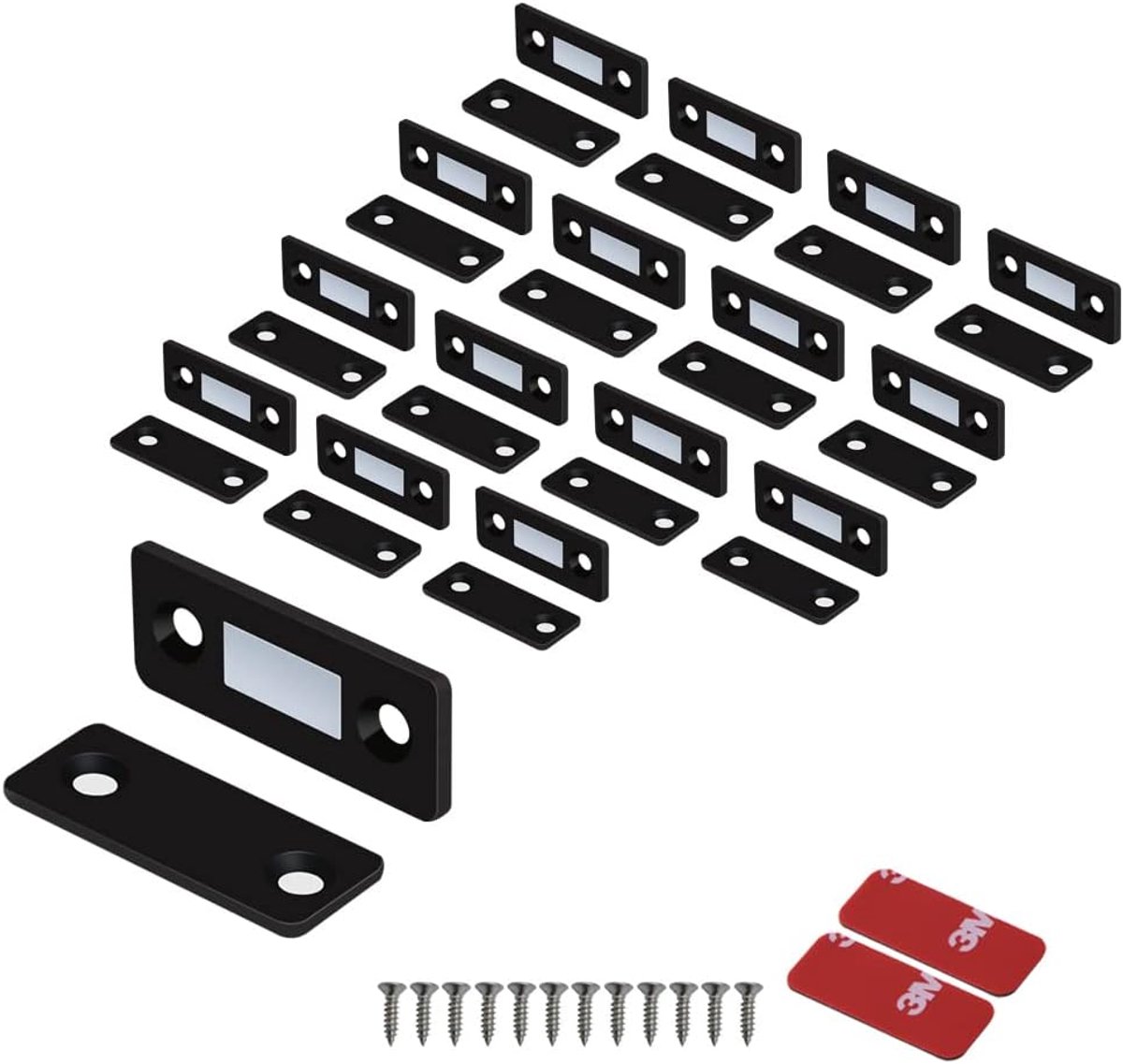 Magnetische Deurvergrendeling Ultradunne Kastmagneten Roestvrij Staal Schubladenmagneetvergrendeling voor Schuifdeurvergrendeling Keukenkast Kast Kastvergrendeling (16 Pack, Zwart)