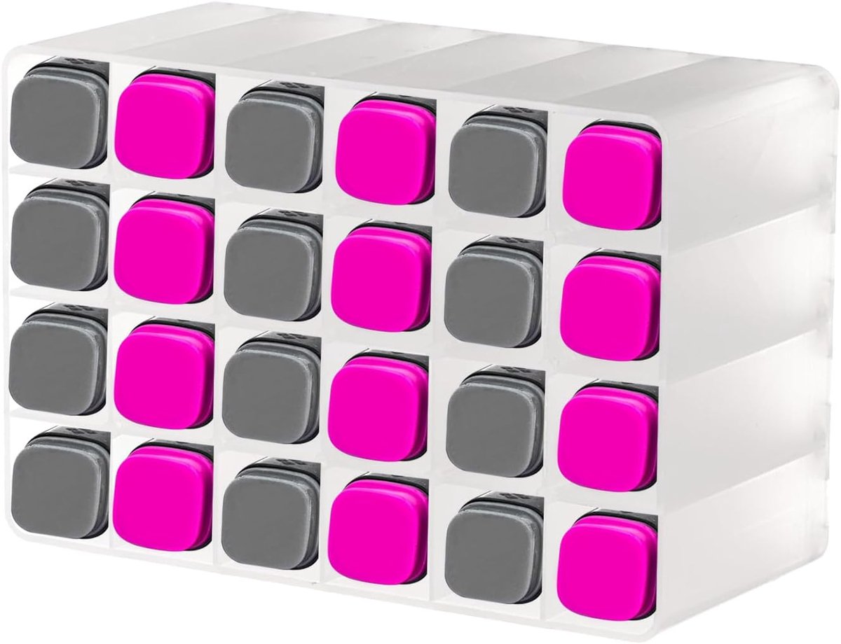 Marker-organizer, 24 sleuven, markeerhouder, organizer, PP markeropslag (wit)
