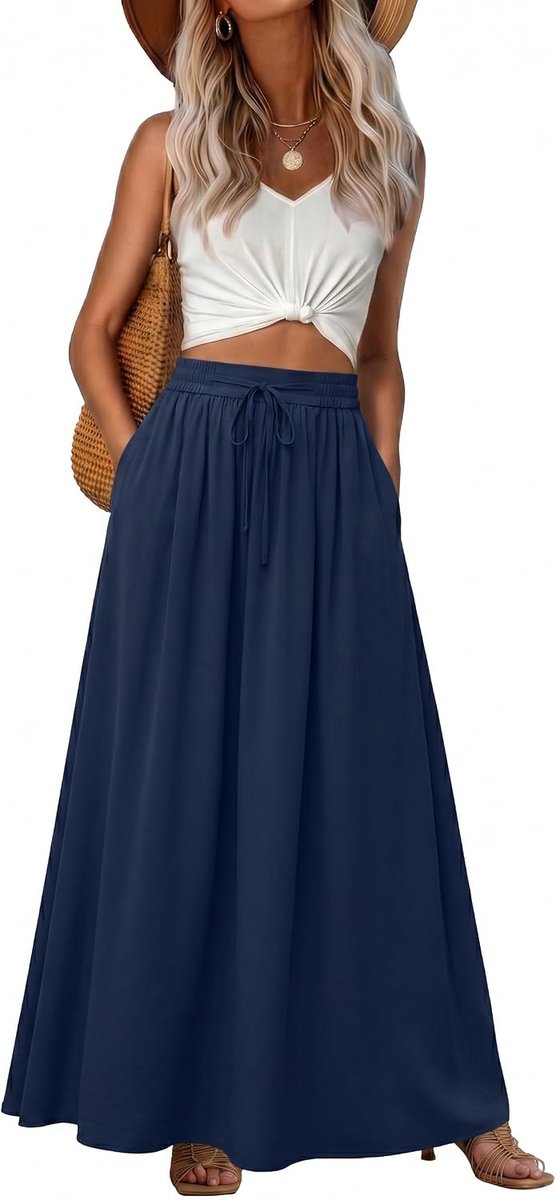 Zomerrok voor dames, lange boho-rok, A-lijn, zomerrok, elegante