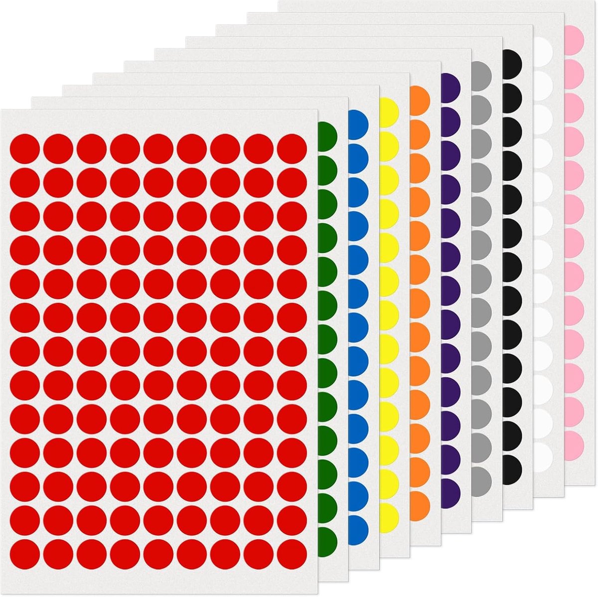 1170 Stuks Stip Stickers 1/2 Inch Vinyl Ronde Gekleurde Sticker