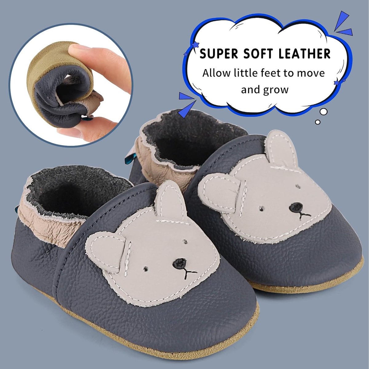 Babyslofjes Jongens Meisjes Leren Kruipschoenen Antislip Zachte Zool
