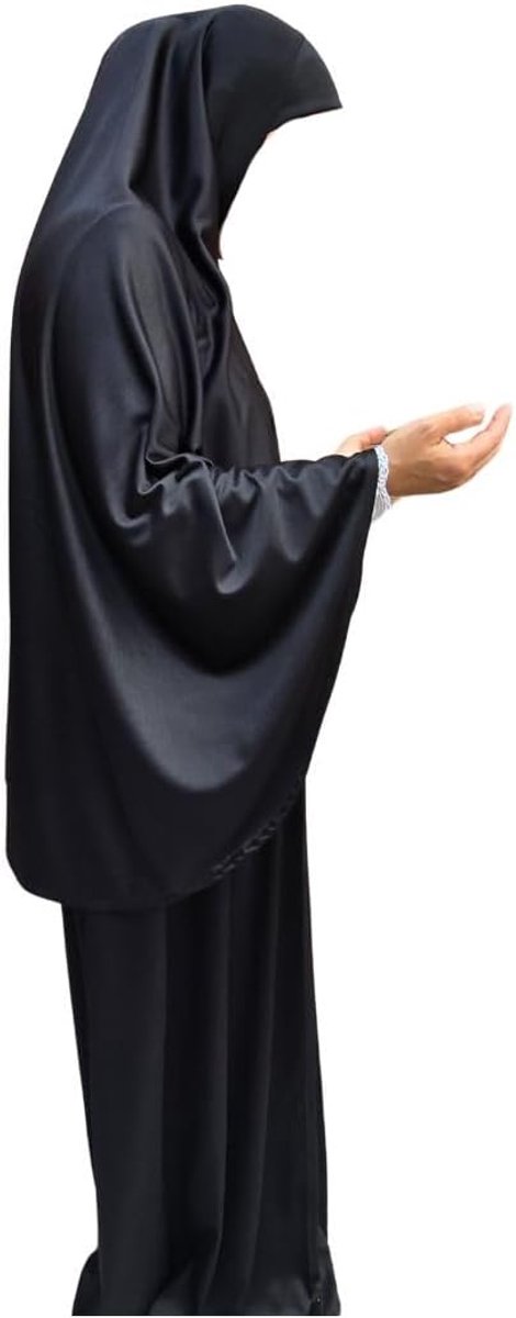 tweedelig (Khimar + rok), één maat, pull-on hoofddoek, rekbaar lycra