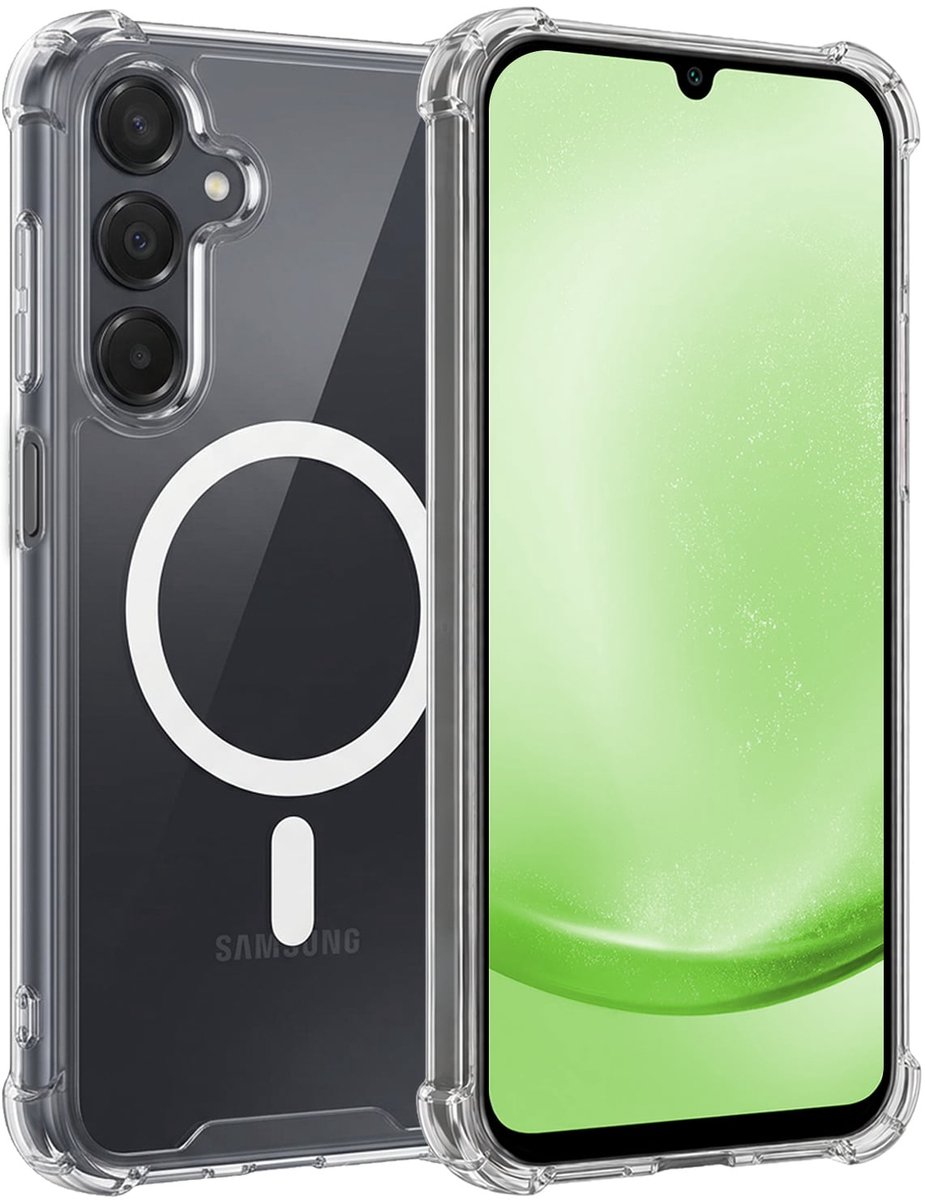 Hoesje Geschikt voor Samsung Galaxy A25 - Magsafe Compatible - Sterk & Shockproof - Back Cover - Shock Proof Case - Telefoon Hoes Shockproof - Transparant