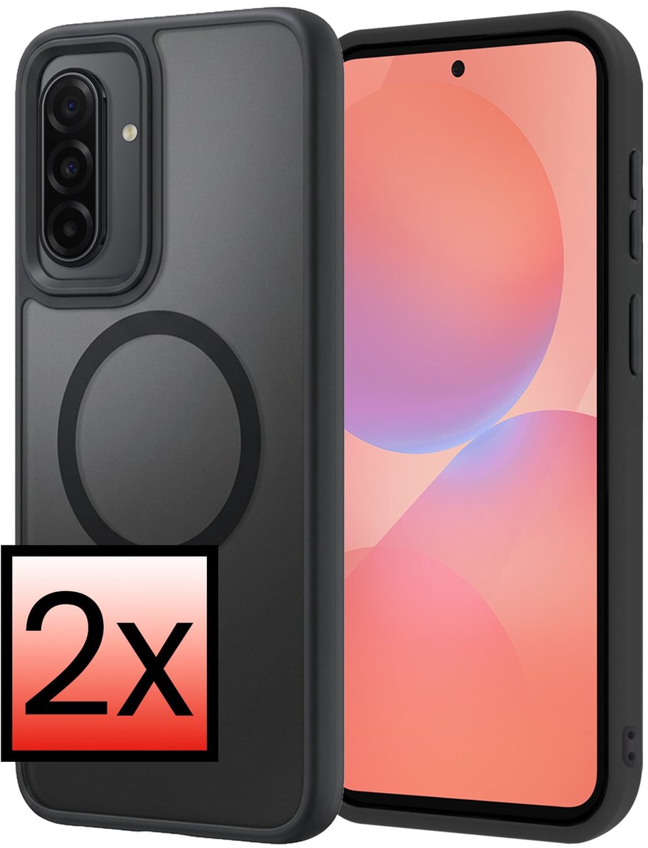 Hoesje - 2 Stuks - Geschikt voor Samsung Galaxy A36 - Magsafe Compatible - Sterk & Shockproof - Back Cover - Shock Proof Case - Telefoon Hoes - Zwart
