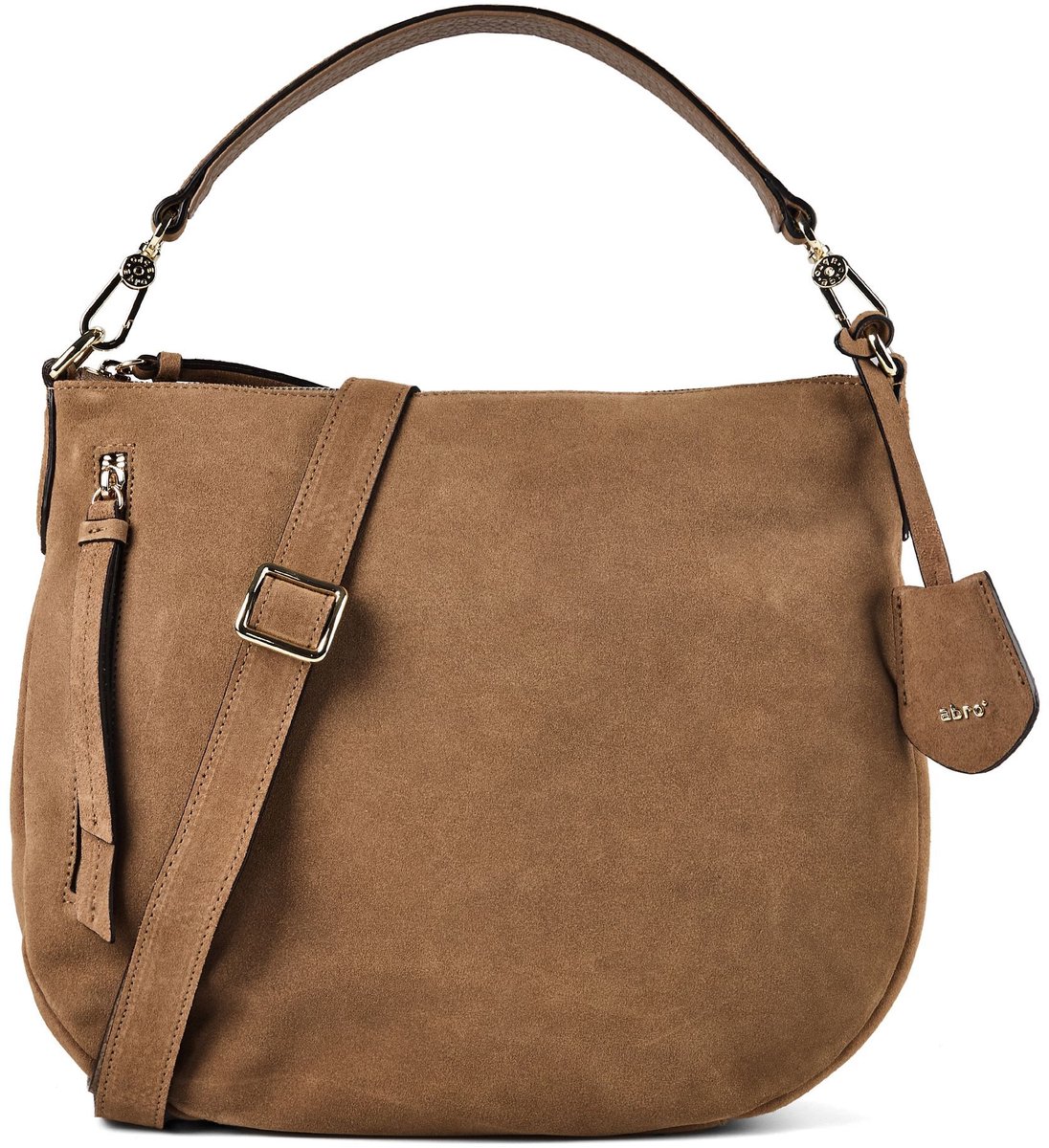 abro Juna Schoudertas Leder 34 cm - Dames - cappuccino
