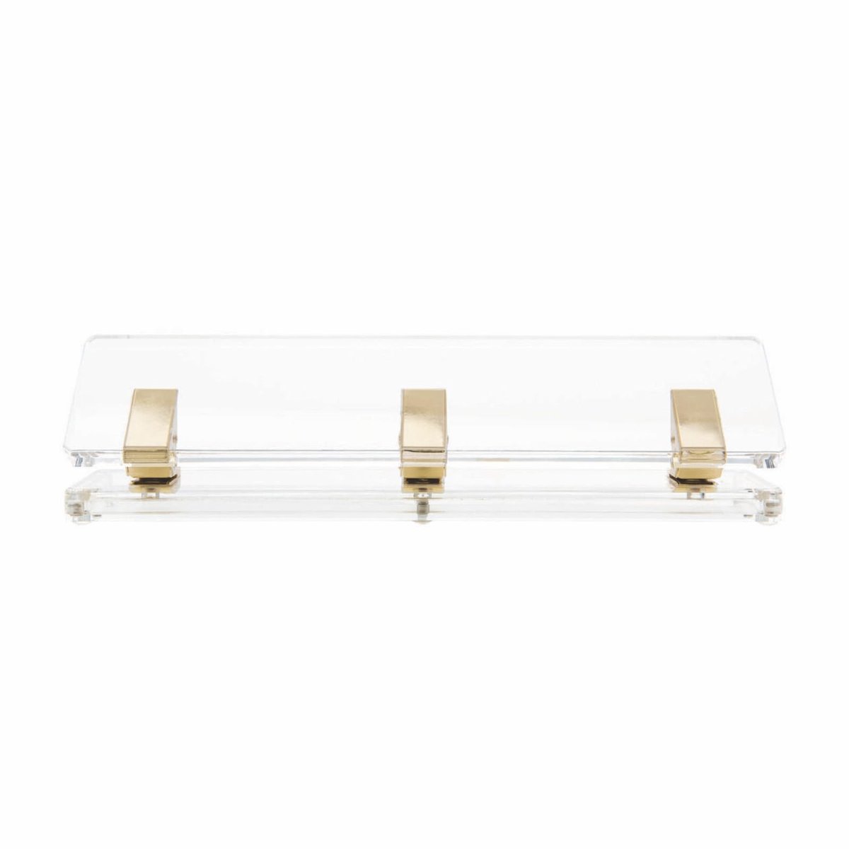 SnelShoppen - Acryl handtekening perforator voor binders, 11 inch, helder met gouden hardware, ideaal voor kantoor, school en creatief gebruik