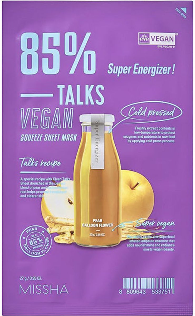Talks Vegan Squeeze Sheet Mask