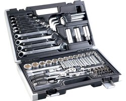Gereedschapskoffer - Gereedschapsset Sleutelset - Auto Reparatie - Chroom-vanadiumstaal - 92 stuks - Zilver