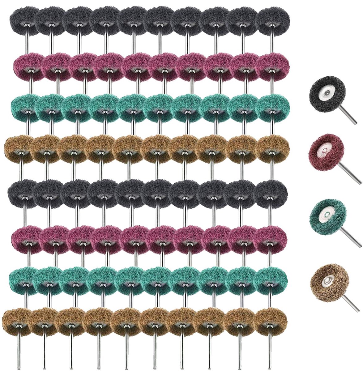 80 stuks schurende wielen, 1" (25mm) schurende polijsten wielen set voor roterende gereedschap-1/8 "(3 mm) schacht