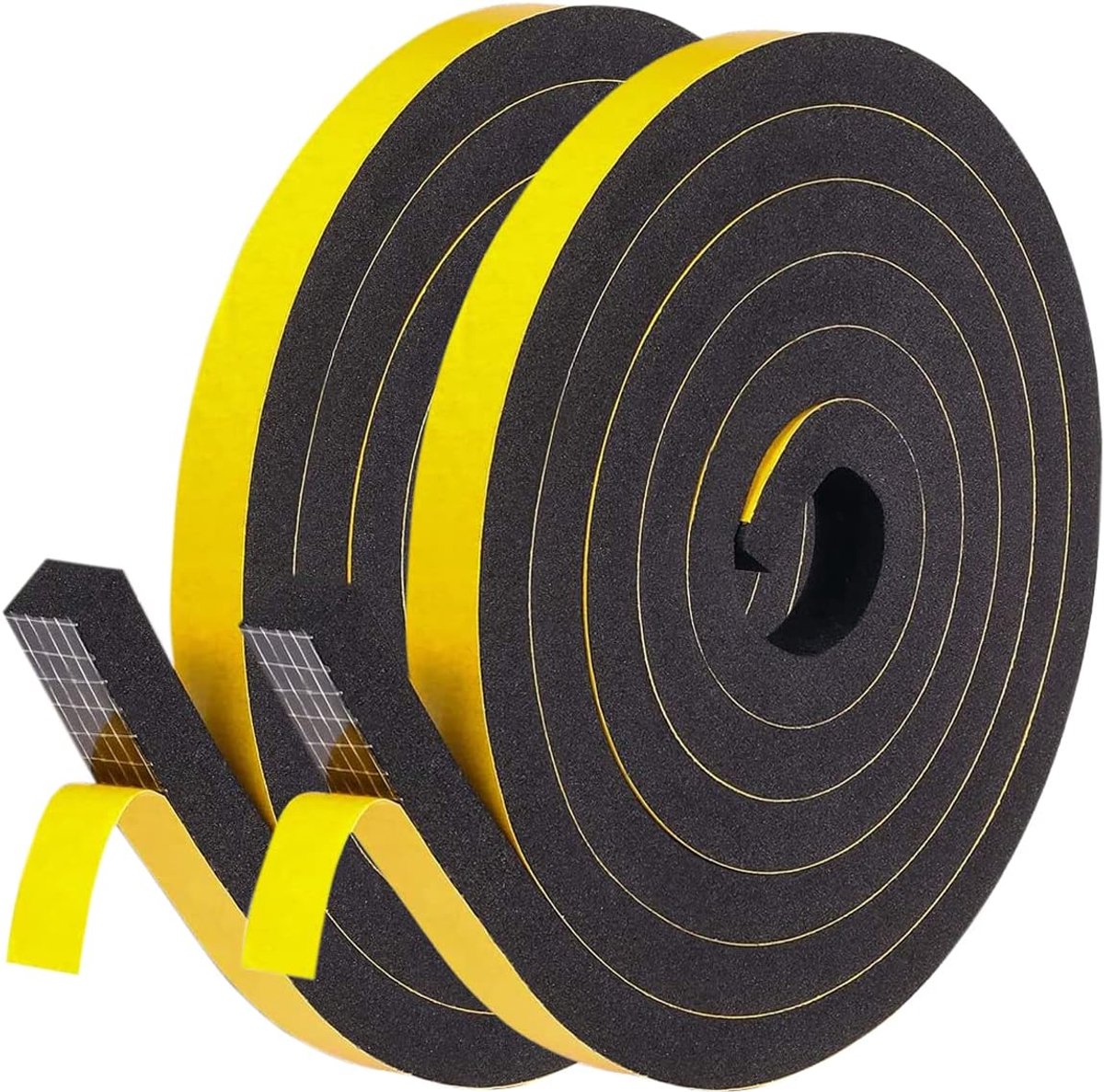 zelfklevend, voor deuren en ramen, deurafdichting, rubberen afdichting, schuimband voor botsing, afdichting, geluidsisolatie, 12 mm (B) x 10 mm (D), 4 m, zwart