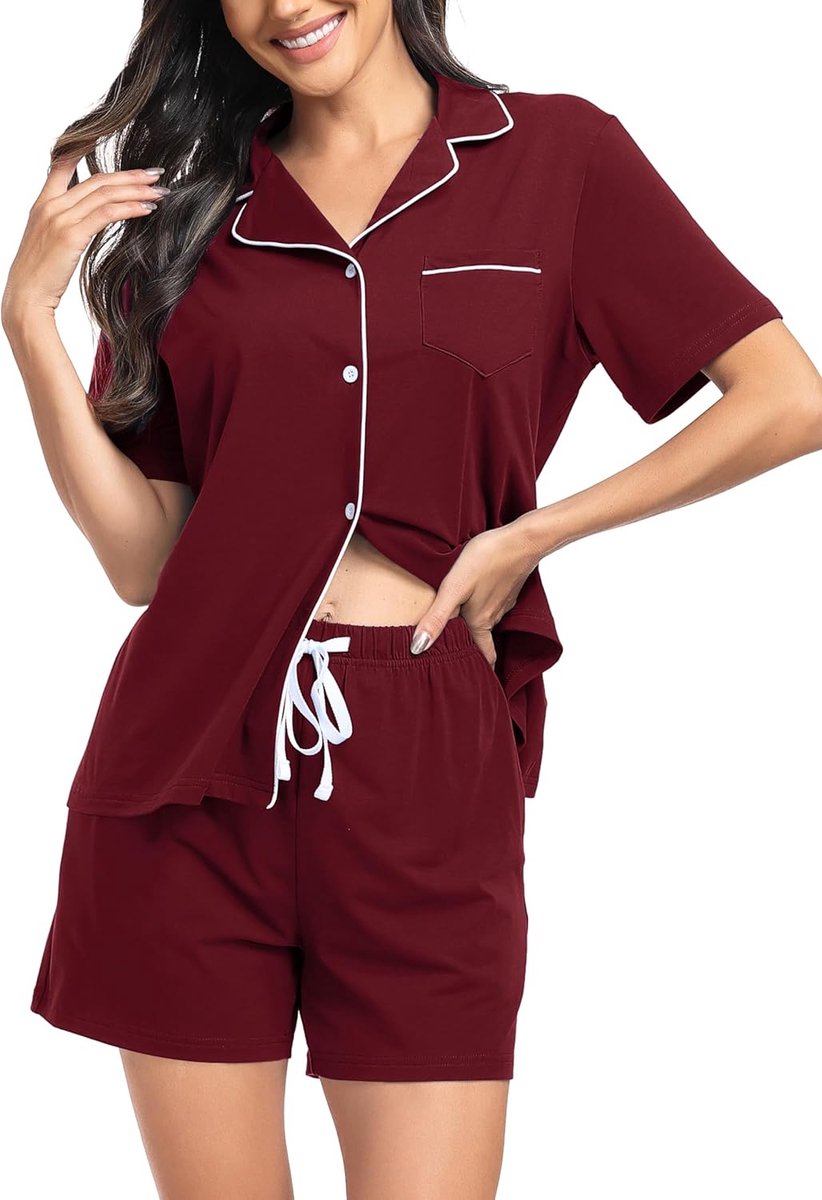 Lovasy Schlafanzug Damen Kurz dames dames pyjama