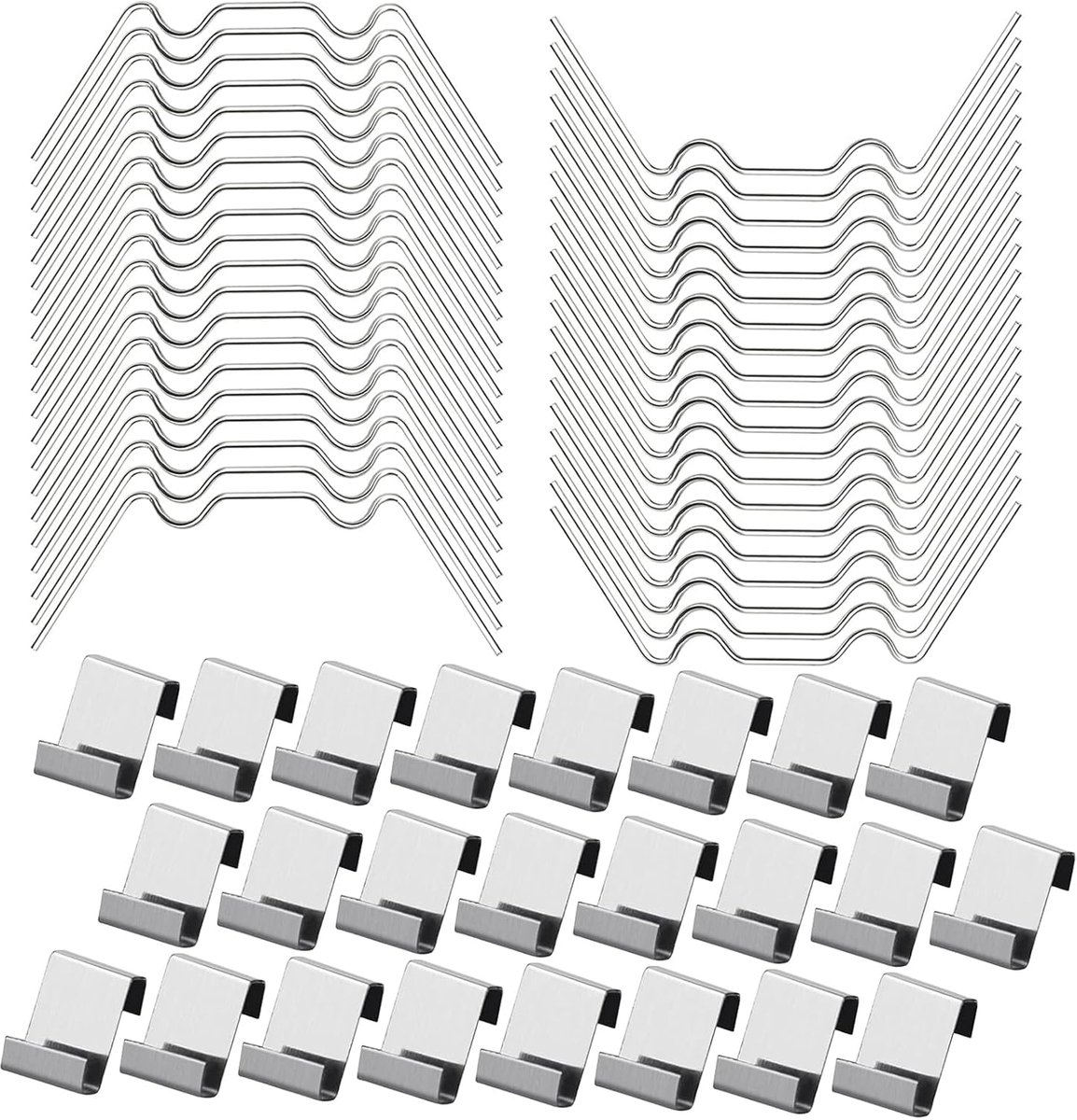 cosoro 50 stuks glasclips voor broeikasglas, polycarbonaatclips voor het monteren van glas, kasaccessoires, behoud van veer, raamklem, bevestigingsclips (25 W beglazing en 25 Z-clips)